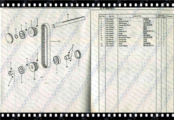 GC 9910/9920 POST BED MACHINE PARTS