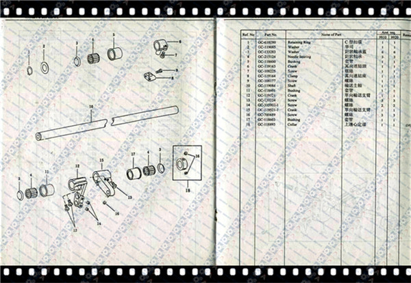 GC 9910/9920 POST BED MACHINE PARTS