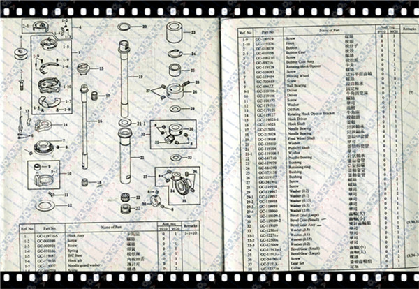 GC 9910/9920 POST BED MACHINE PARTS